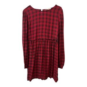 ❤️3/$15 BeBop Red Plaid Casual Dress